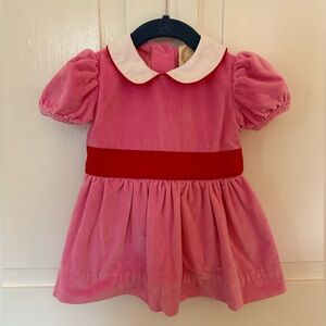 The Beaufort Bonnet Company Cindy Lou Dress with Red Sash, Sz. 18-24 mon, EUC!